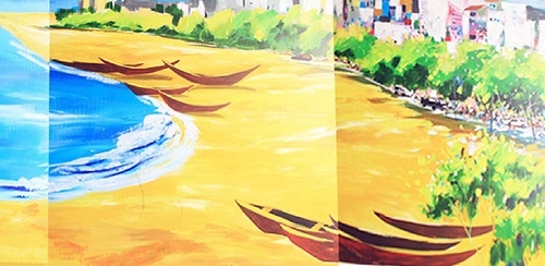 Đà Nẵng: Tranh vẽ trên toan đạt kỷ lục Việt Nam