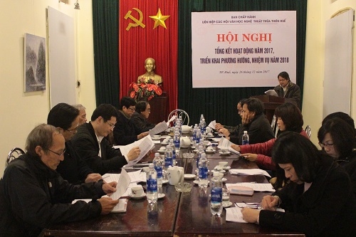 BCH Liên hiệp các Hội VHNT Thừa Thiên Huế tổ chức Hội nghị tổng kết hoạt động năm 2017 và triển khai phương hướng, nhiệm vụ năm 2018