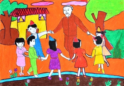 Thiếu nhi thi vẽ tranh, sáng tác thơ văn thể hiện lòng kính yêu Bác Hồ