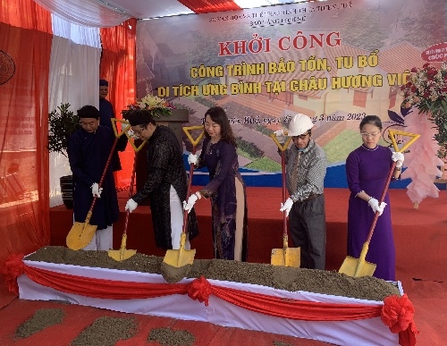 Khởi công công trình bảo tồn, tu bổ di tích Ưng Bình tại Châu Hương Viên