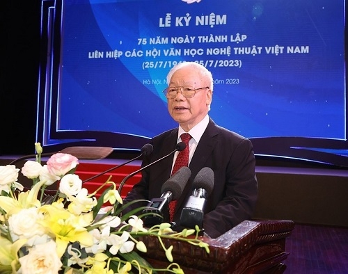 Toàn văn bài phát biểu của đồng chí Tổng Bí thư Nguyễn Phú Trọng tại Lễ kỷ niệm 75 năm Ngày thành lập Liên hiệp các Hội Văn học nghệ thuật Việt Nam (1948 - 2023)