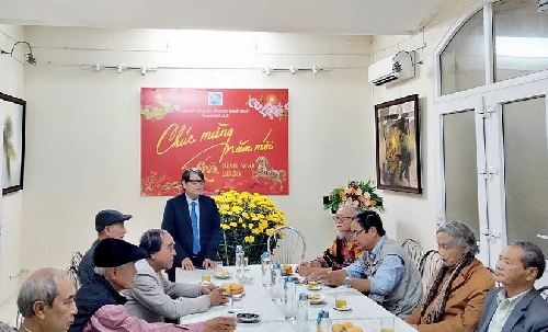 Gặp mặt cán bộ hưu trí Liên Hiệp các Hội VHNT và Chủ tịch các Hội chuyên nghành thành viên cuối năm Ất Tỵ